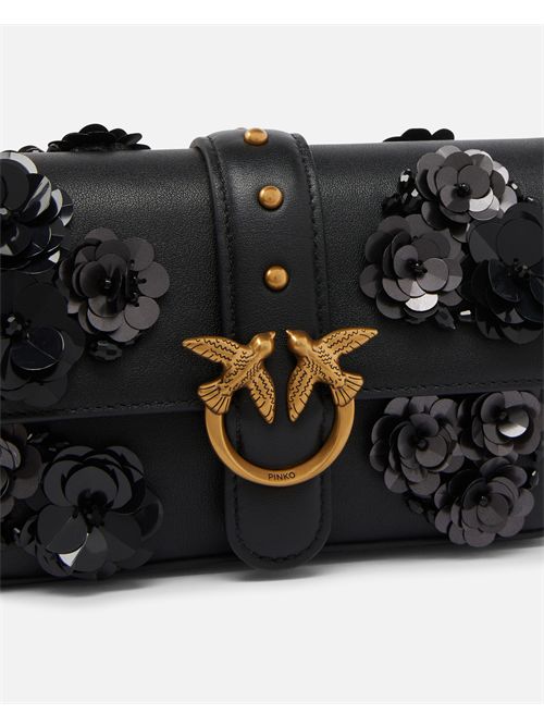 Borsa a spalla Baby Love Bag Slouchy in pelle con fiori gioiello PINKO | 105353A2WG/Z99Q